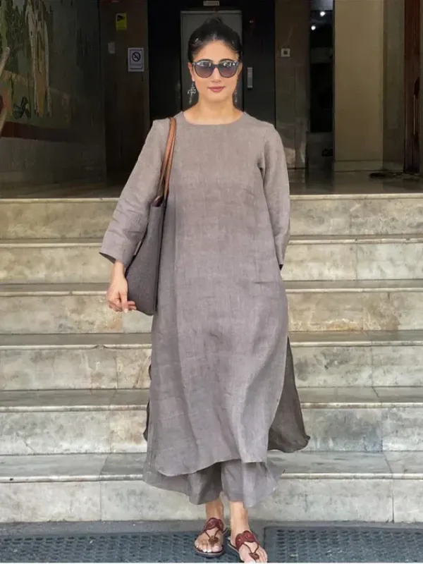 Women's Cotton Kurta pant sets - Gray