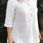 Casual White Pure Cotton Women Top