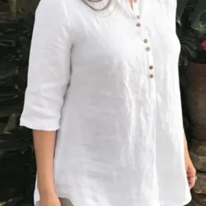 Casual White Pure Cotton Women Top