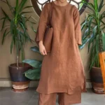 Women's Cotton Kurta pant sets - Brown