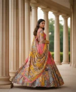 Pink Fully Stiched Printed Kalamkari Lehenga Choli