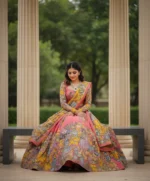 Pink Fully Stiched Printed Kalamkari Lehenga Choli