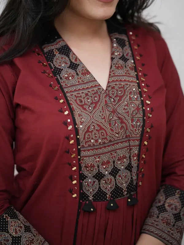 Beautiful Cotton Kurti and Pant Paired with Dupatta