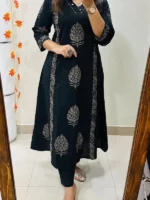 Cotton Handblock Print Kurti and Pant Set