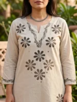 Ivory color cotton embroidery suit set