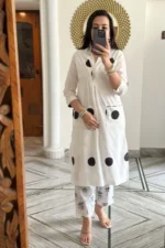 Black polka dot print cotton co ord set