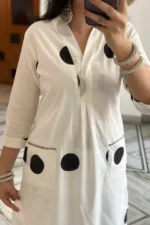 Black polka dot print cotton co ord set