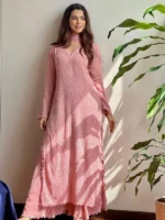 Pastel Pink Georgettel Chikankari Embroidery Kurta