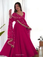 Women Fit & Flare Dress with Dupatta