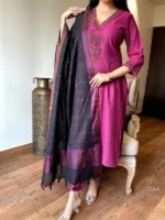 Wine khadi cotton Kurti