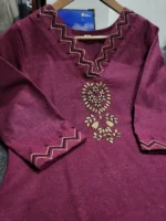 Wine khadi cotton Kurti - Image 2
