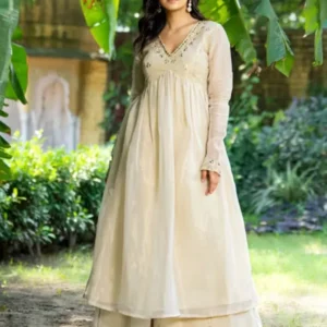 Cream Alluring Looks Dress for Women