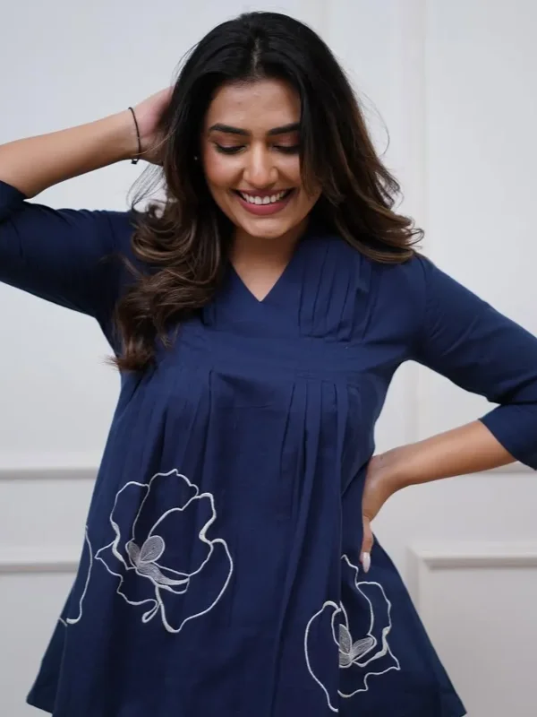 Blue classy decent sober pc summers special cord set in fabric cotton
