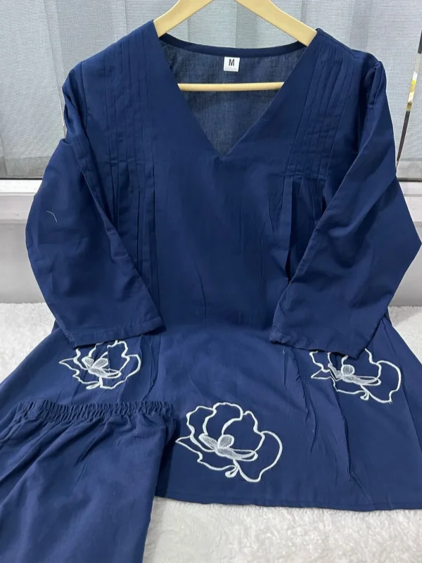Blue classy decent sober pc summers special cord set in fabric cotton