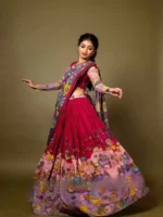 Kalamkari Print With Hand Work Fully Stiched Printed Lehenga Choli