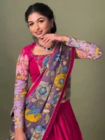 Kalamkari Print With Hand Work Fully Stiched Printed Lehenga Choli