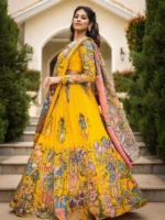 Yellow Fully Stiched Kalamkari Lehenga Choli